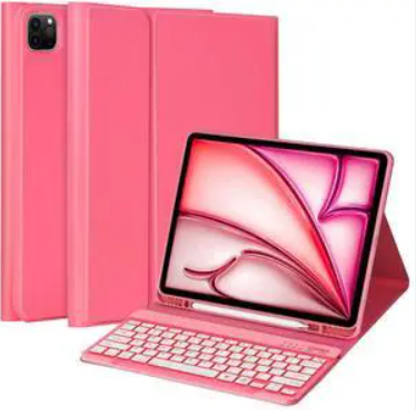 GOKOCO for iPad Air 13" M3 2025/Air 13 inch M2 2024 Case with Keyboard-Keyboard Case for iPad Pro 12.9" 6th/5th/4th/3rd Gen with Pencil Holder,Detachable Keyboard,Auto Sleep/Wake Function-Pink