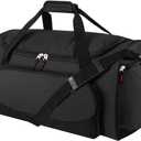Uarition Gym Bag for Men - 55L Black Durable Large Duffle Bag for Travel, Workout, Fitness & Sport