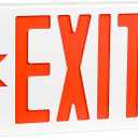 OSTEK Red LED Exit Sign with Emergency LightsTwo LED Adjustable Head Emergency Exit Lights with Battery Backup, Dual LED Lamp ABS Fire Resistance UL-Listed 120-277V