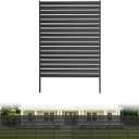 1 Panel No-Dig Metal Privacy Fence Screen, 60" H × 48" W Outdoor Air Conditioner Fence, Rustproof AC Unit Cover to Hide Trash Bins, Pool Equipment Enclosure, Decorative Garden, Patio & Backyard