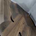 Oval Fluted Coffee Tables for Living Room, 47" Wood Coffee Table,Walnut, 19.7"D x 47.2"W x 19.7"H