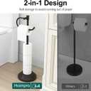Hoimpro 25" Toilet Paper Holder Free Standing, Floor Bathroom Toilet Paper Tissue Roll Holder with Shelf Stand for 4 Rolls with Storage, Freestanding Handle Hardware Accessories Rack Oil Rubbed Bronze