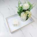Spsyrine White Bathroom Vanity Tray with Handles for Dresser Tops, Countertop, Perfume Decorative Tray, 11.8 * 7.87 *1.37