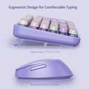 Wireless Keyboard and Mouse Set, Retro Typewriter 2.4GHz Full Size 104-Key Cute Colorful Keyboard with Number Pad Round Keycaps for Windows PC Laptop(Colorful Purple)