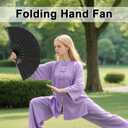 Large Folding Hand Fans for Line Dancing, 13 Inch Clacking Popping Rave Fan for Wedding, Party, Festival & Dance Performance