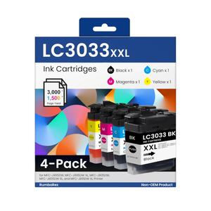 LC3033 LC3033XXL Ink Cartridges Super HighYield LC30334PKS Replacement for Brother LC3033 XXL Ink Cartridges for MFCJ995DW MFCJ805DW MFCJ815DW MFCJ995DW XL MFCJ805DW XL Printer Ink 4Pack