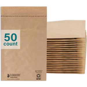 Elementree Small Recyclable Kraft Paper Padded Mailers 7" x 9" (Size #0) - 50 Brown Padded Mailing Envelopes - Flexible Padded Envelope Inner Eco-Cushioning - Made in the USA (01910)