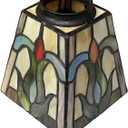 [HUIMEIJU] Tiffany lampshade, square lampshade, colored glass lampshade, Fan lampshade replacement, wall lampshade, pendant lampshade replacement, separate lampshade, HMJ6036