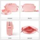 Initial Crossbody Purse Small Leather Sling Bag, Personalized Birthday & Mother's Day Gifts for Mom, Pink Travel Purse (Letter J)