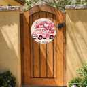 3 x 1 Pcs Valentines Wreath for Front Door 12 Inch Wooden Hanging Door Sign Welcome with Cute Truck Design Romantic Heart Porch Wreaths for Holiday Home Door Wall Farmhouse Decorations Indoors Outdoors