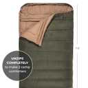 Teton Mammoth Queen Size Double Sleeping Bag- A Warm Bag The Whole Family can Enjoy Great for Camping, Hunting and Base Camp. Compression Sack Included