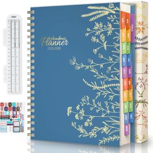Jun 2025-Dec 2026 Academic Monthly Weekly Daily Planner for School, 19 Months Calendar 25-26 Planning Book with Colorful Tabs, 8.5" x 11" Mid Year College Organizer for Student Teacher (Blue)