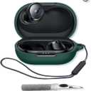 Case for Soundcore by Anker Space A40 Adaptive Active Noise Cancelling Wireless Earbuds,Soft Protective,BOVUGAC Silicone Case Cover For Soundcore space A40 with Keychain & Cleaning Kit & Lanyard-Green