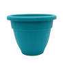 The HC Companies 6 Inch Caribbean Planter - Lightweight Indoor Outdoor Plastic Plant Pot for Herbs and Flowers, Dusty Teal 2 Pack