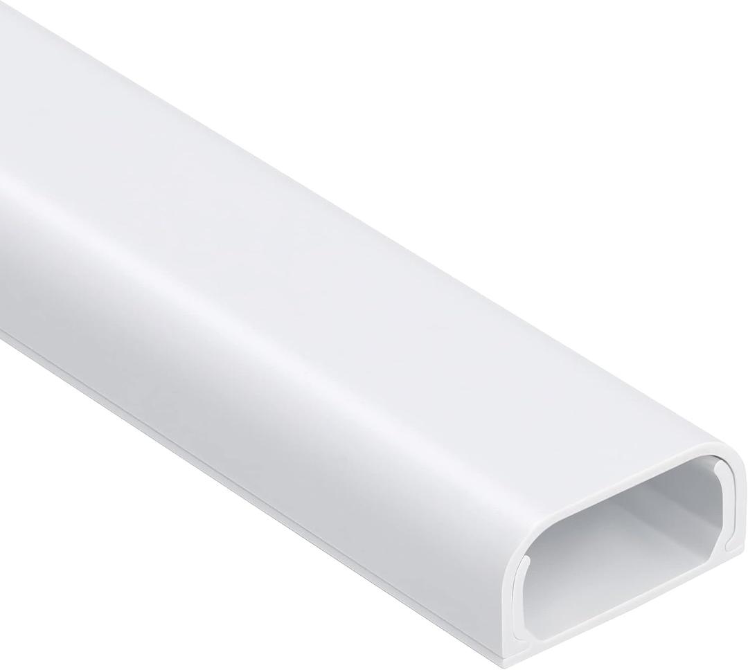 Cable Hider Raceway Kit, 68in (4X L17in) Wire Hiders for TV on Wall, Paintable Cord Cover Channel, Cord Hider for Wall Mounted TV in Home Office, 0.95in (W) x 0.47in (H), White