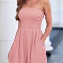 PRETTYGARDEN Summer Strapless Rompers for Women Dressy Casual One Piece Tube Top Shorts Jumpsuits 2026 Beach Vacation Outfits (XXL)