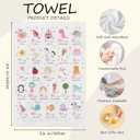 Pink Alphabet Hand Towels - Kids Boys Dish Towels, A-Z Alphabet Animals Hand Towels Dishcloth for Nursery Bathroom Kitchen Decorative, 16x24 Inch