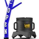 LookOurWay Air Dancers Inflatable Tube Man Set - 10ft Tall Wacky Waving Inflatable Dancing Tube Guy with 12-Inch Diameter Blower for Business Promotion - Open Blue