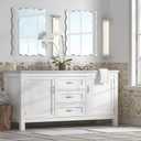 KOHROS Wavy Wall Mirror Frameless Bathroom Mirrors for Over Sink 18 x 24" Beveled Edge Mirror for Vanity and Entryway Hang Horizontally or Vertical