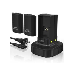 Rechargeable Battery For Xbox 360 Controller, Charger Dual Charging Station Dock With 2 Pack Rechargeable Battery Compatible With Xbox 360