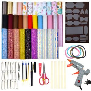 Faux Leather Bow Making Kit, Hair Bow Making Kit,Leather Bow Kit