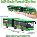 OTONOPI City Bus Toy for Kids, 1:64 Scale Die Cast Metal Pull Back Vehicles, Model Cars Toys Educational Gift 3 Pack, Friction Powered Cars Play Toys for Kids Boys Girls Ages 3 up
