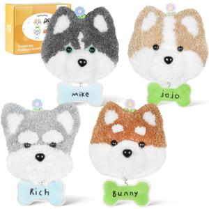 MOREJMTT Punch Needle kit-4 Embroidery kit for Beginners,Punch Needle Kits Adults Beginner,Needles, Curved Scissors, a Tool Storage Box, Easy-to-Follow Instructions, and Tutorial Videos-4 Dog