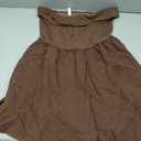KIRUNDO Strapless Rompers For Women 2026 Summer Ribbed Fold-Over Tube Top (Brown, M)