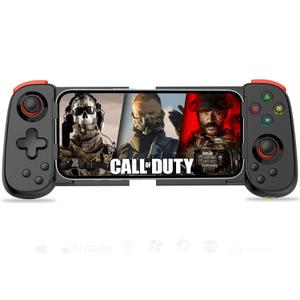 Koiiko Wireless Controller for iPhone 17/Android/PC/iPad/Tablet/Appl Arcade MFi Games/Switch, Support Streaming on PS/Xbox/PC Console, Cloud Gaming Gamepad Joystick - Turbo/Dual Motors Black