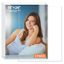 Ndsox 5 Pack 18" x 24" Rigid Print Protectors Clear Hard Plastic Sheet Protectors Poster Sleeves Top-Loading Rigid Newspaper Magazine Page Holders for Photos, Presentations, Art Painting, Sheet Music