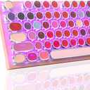 HUO JI Mechanical Gaming Keyboard Typewriter Style with RGB Side Lit and Purple LED Backlit, Retro Style, Blue Switches - Clicky, Metal Panel, Lipstick 104 Keys USB Wired for Mac, PC, Cute Pink