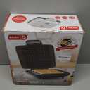 Dash No-Drip Waffle Maker - Makes Four Waffles at Once for Hassle-Free Breakfasts - Dual Nonstick Heating Plates & Quick Heat-Up System - Easy-Release Surface - Silver