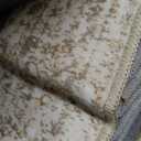 9x12 Area Rugs for Living Room, Non Slip Machine Washable Vintage Rugs, Low Pile Lightweight Large Rug for Bedroom, Dining Room, Home Office Beige