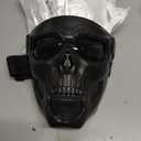 Motorcycle Face Mask Full Face, Dirt Bike Goggles Motocross, ATV, Offroad, Riding Racing Goggles for Men Women (Skull-grey Lens)