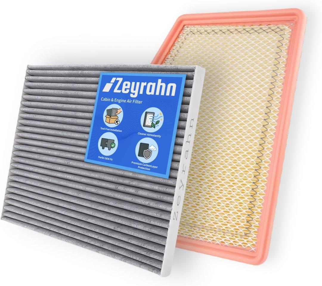 Cabin & Engine Air Filter Kit for 2019-2025 Chevrolet Silverado 1500, 2500HD, 3500HD, Suburban, Tahoe, GMC Sierra 1500, 2500HD, 3500HD, Yukon, 2021-2025 Cadillac Escalade