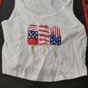 Womens Sleeveless Tank Top American Flag, XS, White