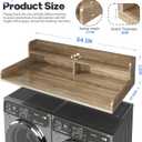 2-Tier Washer and Dryer Countertop with 2.75" H Guard,54" W x 27.5" D Laundry Countertop Cover with Non-Slip Pad,Large Space Laundry Topper for Folding Clothes Over Washer and Dryer-White Oak, Standard-2 Tier