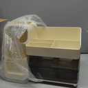 HBlife Makeup Organizer with Brush Holder for Vanity, Large Plastic Bathroom Countertop Organizer Skin Care Storage, Easy to Store Lipsticks, Nail Polishes, Perfumes, Eyeshadow Palettes, Beige