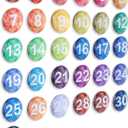 1-31 Magnetic Numbers, Light Rainbow, 0.98", Numbered