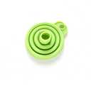 Silicone Folding Funnel Wearproof and SpaceSaving Design for Cooking Oil, Cooking Wine with EcoFriendly Food Grade Silicone Divider (Green)