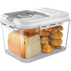 Bread Box for Homemade Bread Containers Storage Airtight Loaf, Time Recording Bread Storage Container Bread Keeper with Lid, Breadbox for Kitchen Countertop, LARGE White (Large-white)