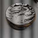 Certified International Matrix Silver Plated 6" Luncheion/Canape Plates Set of 6 Assorted Designs