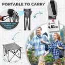 FUNDANGO Oversized Camping Stool for Adults,Thick Padded 18.1 Inch Folding Ottoman Foot Rest, 440 Lbs Heavy Duty Outdoor Camp Chairs with Anti-Slip Foots & Carry Bag for Fishing Travel (Grey)