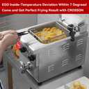 CROSSON 8L Countertop Electric Deep Fryer with Draining Valve,Solid Basket and Lid for Restaurant Use 120V,1800W Stainless Steel Commercial Deep Fryer