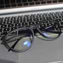 Blue Light Glasses for Woman Men, Anti Glare Eye Strain Computer Glasses (Black)