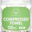 120 Pcs Mini Compressed Towels, Disposable Face Compressed Towel, Compressed Cotton Hand Wipe, Camping Towel, Portable Compressed Coin Tissue for Travel/Home/Outdoor Activities