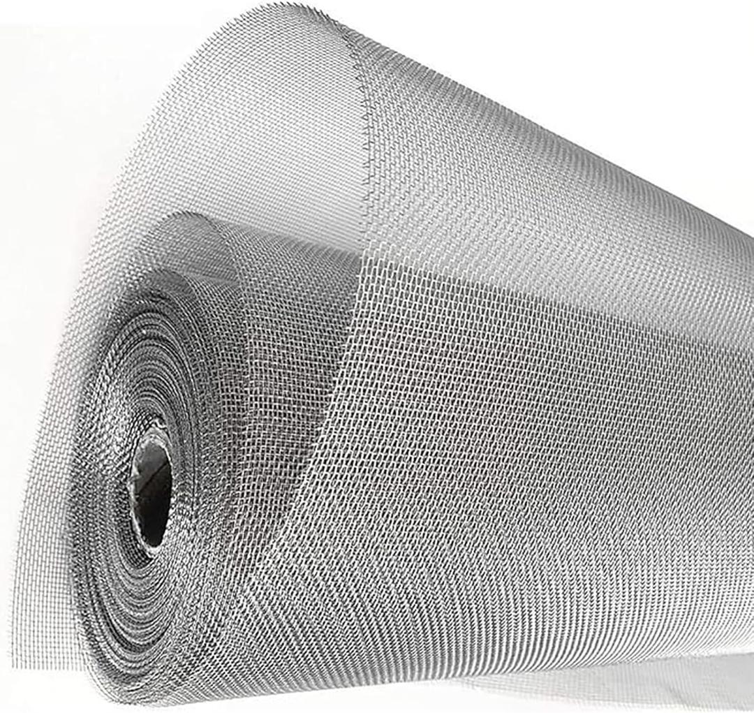 KISKIS 304 Stainless Steel Woven Wire Mesh, Wire Mesh Window Screen Mesh, Prevent Mouse Mice Snakes Hornets Rodents Entering,Easy to Cut and Install (150X500CM59X196INCH)