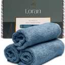 Tidal Blue Facial Washcloths Set of 6 Soft Cloths 10 x 10 100% Viscose Derived from Bamboo Spa-Like Feel Silky Face Cloth for Skin Cleansing