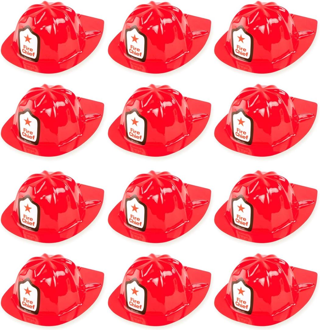 Super Z Outlet 12 Pack Firefighter Children's Helmet Party Supplies for Kid's Costume Accessory