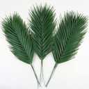 CCINEE 16 PCS Artificial Palm Leaves, Faux Large Palm Fronds Fake Tropical Plant Simulation Safari Leaves with Stems for Home Hawaiian Luau Party Jungle Beach Theme Party Decoration
